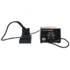 ·手柄特別輕巧，長時間使用不會感到太疲勞。

·發(fā)熱體采用進(jìn)口耐溫材料，通過先進(jìn)工藝制成，壽命長，更換發(fā)熱體成本低。

·發(fā)熱體使用低壓供電，保證了防靜電、無漏電、無干擾。

·獨特的溫度鎖定裝置。防止人員濫調(diào)溫度。

·分體式設(shè)計，體積小巧，容易擺放，特別節(jié)省工作空間。

·200℃~480℃溫度設(shè)定，溫控穩(wěn)定，準(zhǔn)確。

·焊咀（烙鐵頭）與國際品牌匹配，并根據(jù)用戶不同工作條件，可選配各焊咀。

·焊臺采用導(dǎo)電性材料制成，做到真正的防靜電。
